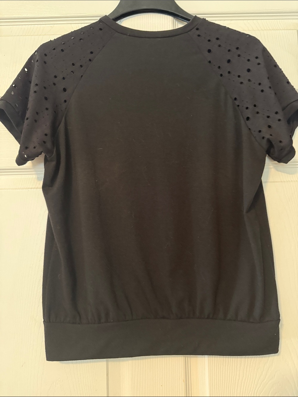 Acting Pro Black Short-Sleeve Eyelet Shoulder Tee